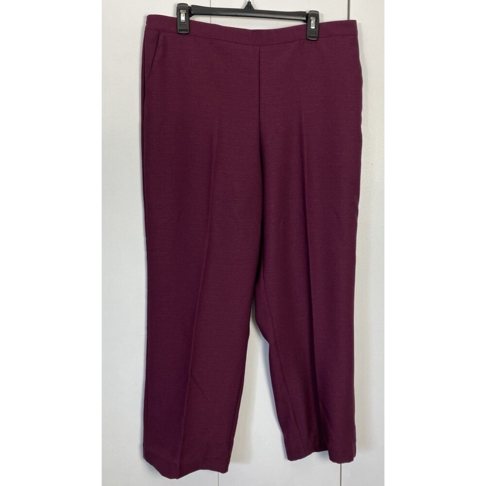 Alfred Dunner Purple Womens Pants Size 16 Pull-on elastic waist